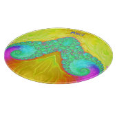 AXEL~ 3D Geel Groen Roze origineel ontwerp Snijplank (Hoek)