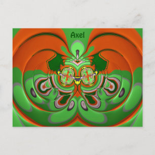 AXEL~ 3D-ontwerppatroon ~ Kerstkleuren~ Briefkaart