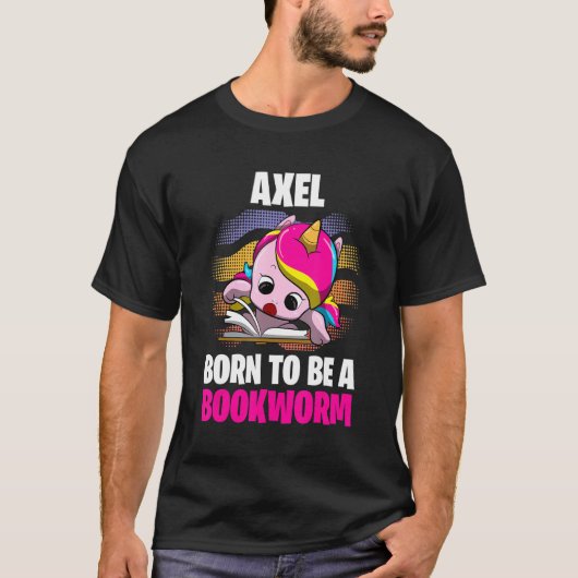 Axel is geboren als boekworm op maat t-shirt (Voorkant)