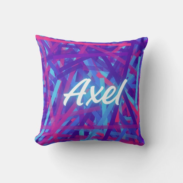 Axel – Krachtige Moderne Naamdesign Kussen (Voorkant)