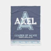 Axel-naam: sportmonogram blauw wit fleece deken (Voorkant)