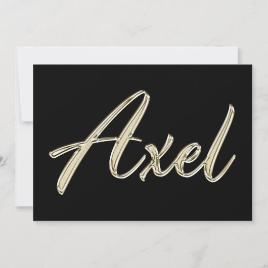 Axel Name white gold Handwriting Karte Kaart (Voorkant)
