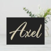 Axel Name white gold Handwriting Karte Kaart (Staand voorkant)