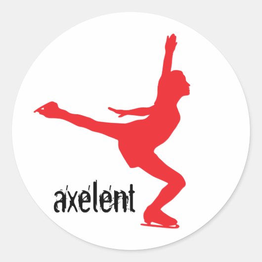 Axelent Ice Skater Ronde Sticker (Voorkant)