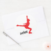 Axelent Ice Skater Ronde Sticker (Envelop)