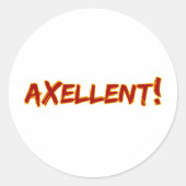 Axellent! Ronde Sticker (Voorkant)