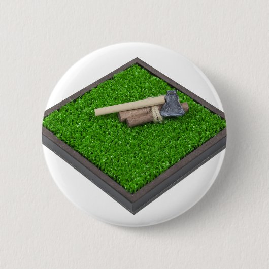 AxeLogsOnLawn112611 Ronde Button 5,7 Cm (Voorkant)
