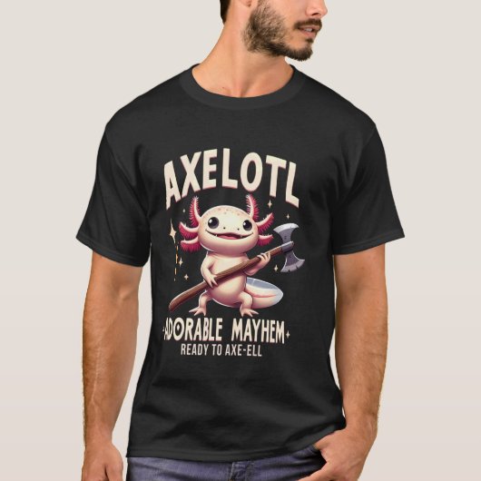 Axelotl, Schattig Mayhem Funny Axolotl Animals Cos T-shirt (Voorkant)