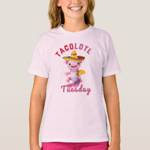 Axelotl Schattige Taco Dinsdag Mexicaans Roze Axol T-shirt