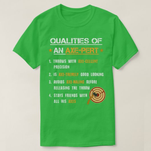 AxePert Qualities Ax Thrower Funny Ax Throwing P T-shirt (Design voorkant)