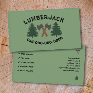 Axes and Fir Trees - Lumberjack Visitekaartje