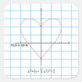 Axes hart vierkante sticker (Voorkant)