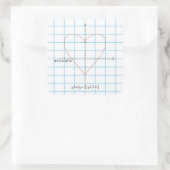 Axes hart vierkante sticker (Tas)