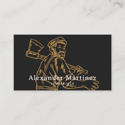 Axes Lumberjack Handyman Carpenter Woodworker Visitekaartje (Voorkant)