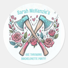 Axes & Roses - Bijlwerpen Bachelorette Party Ronde Sticker