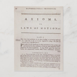 Axioma's, of bewegingswetten, van volume I Briefkaart