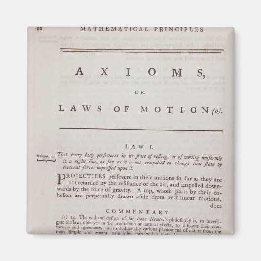 Axioma's, of bewegingswetten, van volume I Magneet (Voorkant)