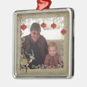 Axis Deer-kerstfotoversiering Metalen Ornament (Links)