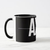 Axis Minimalist Black Mug – Clean Typography Motiv Mok (Links)