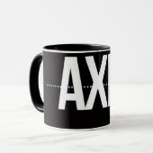 Axis Minimalist Black Mug – Clean Typography Motiv Mok (Voorkant links)