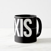 Axis Minimalist Black Mug – Clean Typography Motiv Mok (Voorkant rechts)