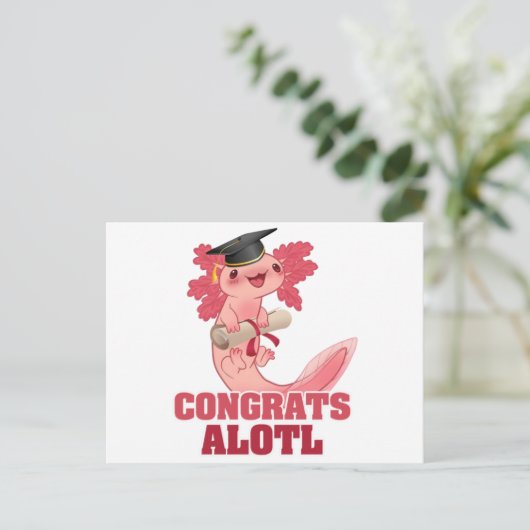 AXLOTL AFSTUDEREN CONGRAAT ALOTL AXOLOTL Klassieke Briefkaart (Staand voorkant)