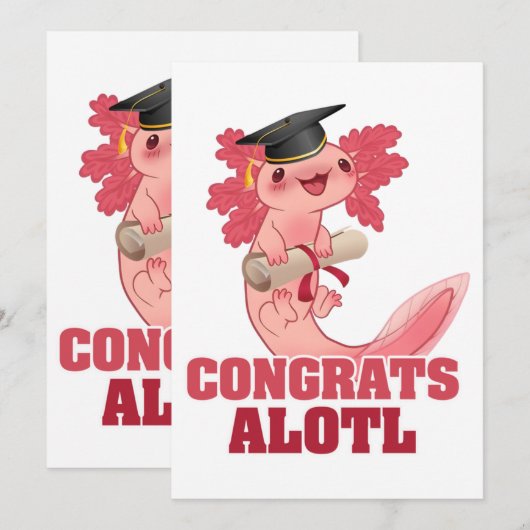 AXLOTL AFSTUDEREN CONGRAAT ALOTL AXOLOTL Klassieke Kaart (Voorkant / Achterkant)