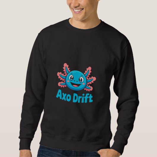 AXO Drift Cute Blue Axolotl Kawaii Cartoon Charact Trui (Voorkant)