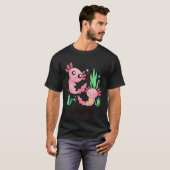Axolittle Cute Axolotl Pun Funny Little Sister Bro T-shirt (Voorkant volledig)