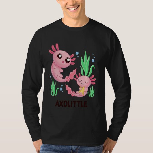 Axolittle Cute Axolotl Pun Funny Little Sister Bro T-shirt (Voorkant)