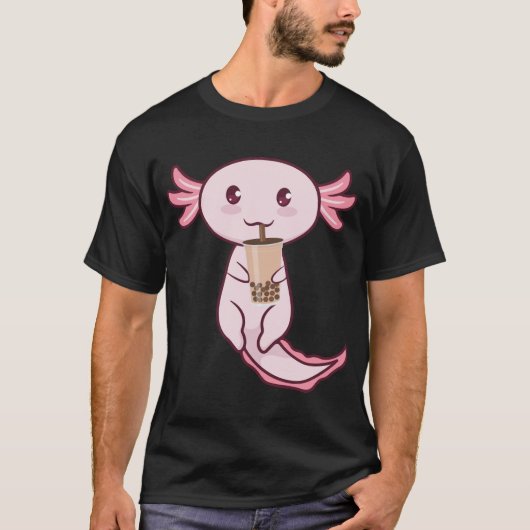 Axolokab Lover Pet Animal Axolotl Bubble Tea Kawai T-shirt (Voorkant)