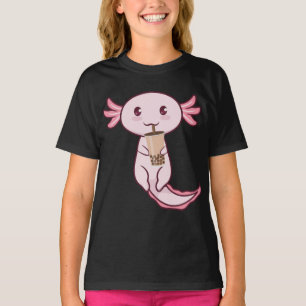 Axolokab Lover Pet Animal Axolotl Bubble Tea Kawai T-shirt