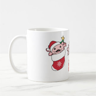 Axololt Kerst cute Axolotls voor Feestdagen Koffiemok