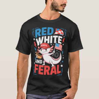 Axolotl 4 juli Amerika rood wit en T-shirt