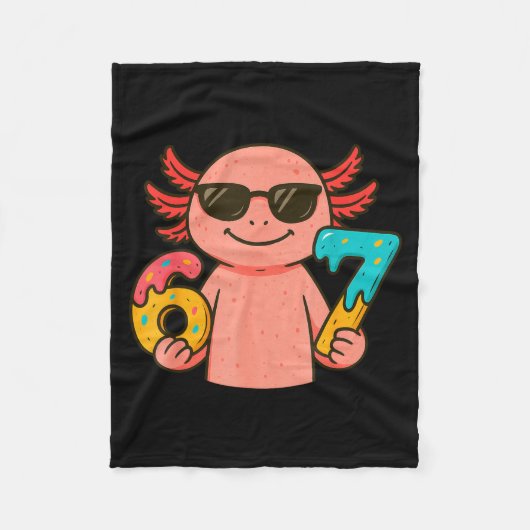 Axolotl 67 Meme Six Seven Funny Ice Cream Drip  Fleece Deken (Voorkant)