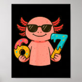 Axolotl 67 Meme Six Seven Funny Ice Cream Drip Poster (Voorkant)