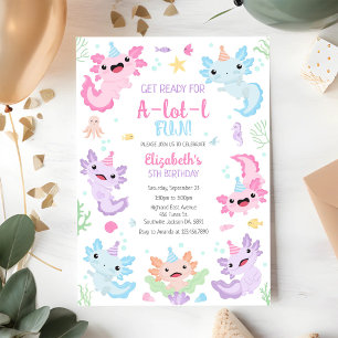 Axolotl A-Lot-l Leuke Verjaardagsuitnodiging Kaart