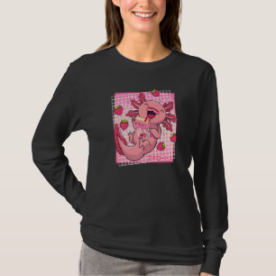 Axolotl Aardbei Milkshake Karton Japanse Meisje T-shirt