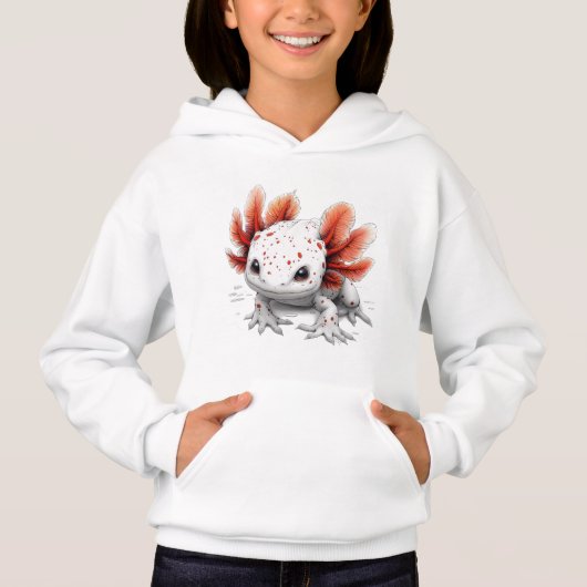 "Axolotl Adventure" Gezellige Kinderen Hoodie🐾 (Voorkant)
