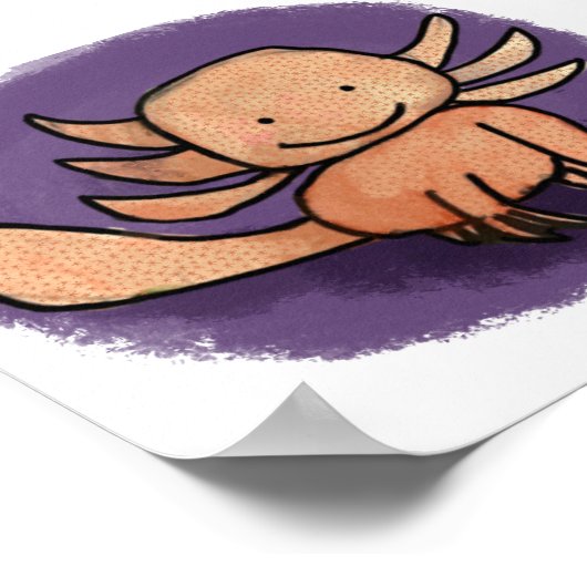 Axolotl afdrukken poster (Hoek)