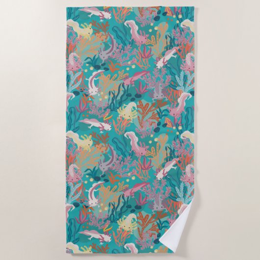 Axolotl afdrukken strandlaken (Voorkant)