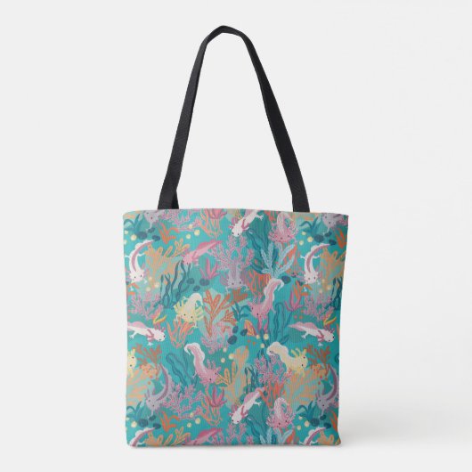 Axolotl afdrukken tote bag (Achterkant)