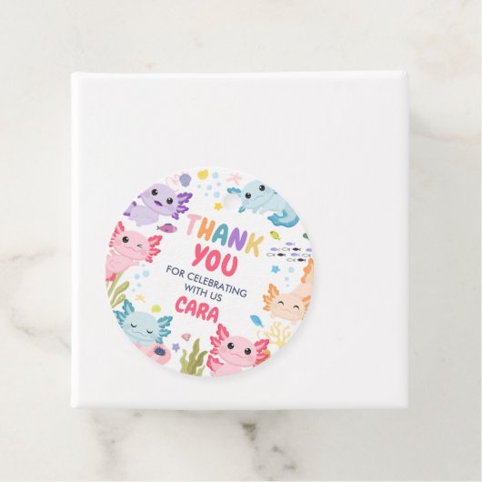 Axolotl Alotl Fun Verjaardagsfeest Rond de gunst T Bedankjes Labels (In situ)