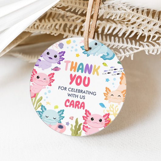 Axolotl Alotl Fun Verjaardagsfeest Rond de gunst T Bedankjes Labels