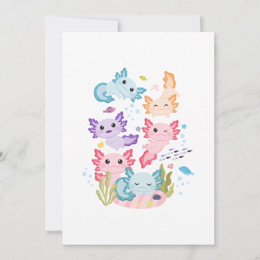 Axolotl Alotl Leuk Verjaardagsfeest Kaart (Achterkant)