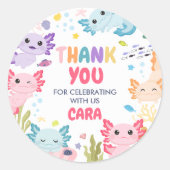 Axolotl Alotl Leuk Verjaardagsfeest Ronde Sticker (Voorkant)