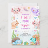 Axolotl Alotl Leuke Verjaardagsfeest Uitnodiging (Voorkant)