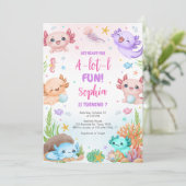 Axolotl Alotl Leuke Verjaardagsfeest Uitnodiging (Staand voorkant)