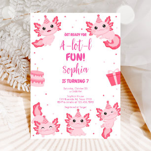 Axolotl Alotl Leuke Verjaardagsfeest Uitnodiging