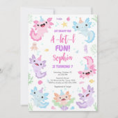 Axolotl Alotl Leuke Verjaardagsfeest Uitnodiging (Voorkant)